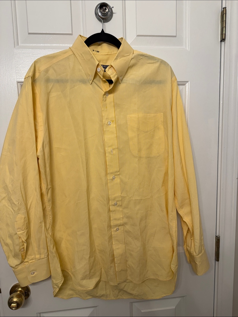 Gitman Bros 100% Cotton Men's Yellow Long-Sleeve Button-Down Dress Shirt